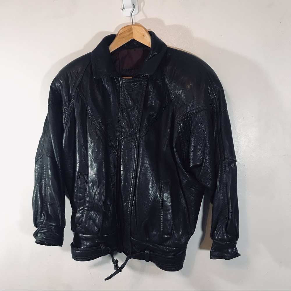 Vintage 90s distressed leather jacket - Picture 3 of 9